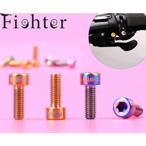 2PCS M5*14 Titanium Bolts For bike Thumb Shifter fixed Screws Ti Conjoined DIP Hexagon Ti screws Ti fastener MTB bicycle parts