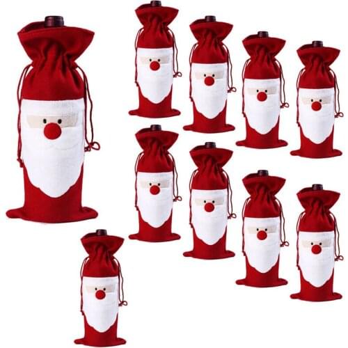 Christmas Decoration Wine Bottle Cover Santa Claus Bags Christmas ornaments for Home Christmas Gift New Year Party Supplies