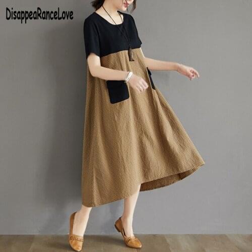 2021 Women Long Maxi Summer Dress Casual Cotton Linen Ladies Big Pockets Beach Party Robe Femme Vestidos Plus Size