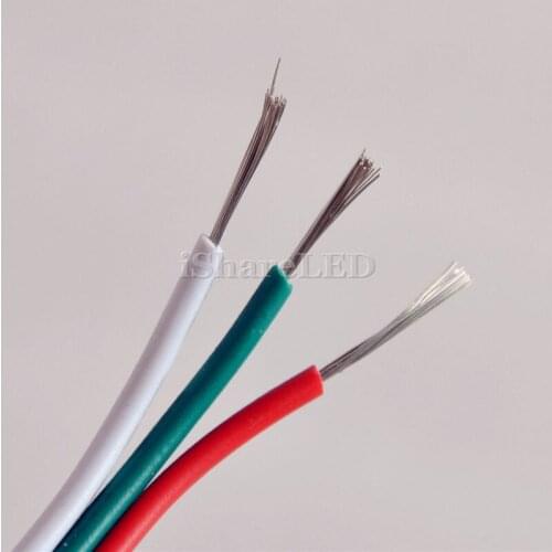 Fast shipping 600m 3pin 18AWG Red/Green/White color wire Cable For LED Pixels Module Strip Light WS2812 WS2811 APA102 APA104