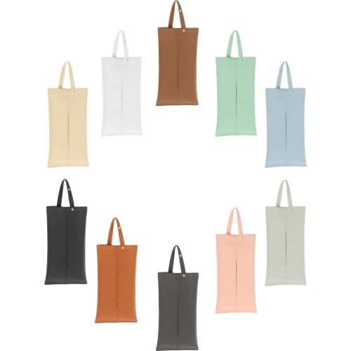 Toilet Paper Holder Travel Napkin Holder Reusable PU Leather Tissue Holder Tissue Box Tissue Dispenser for Home Office Car