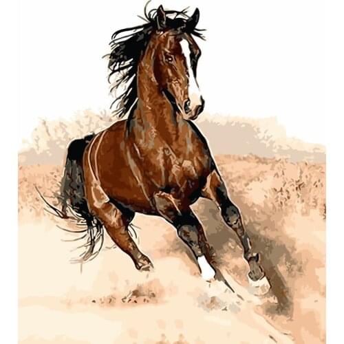 DIY 40X50 Oil Painting By Numbers Running horse paint by numbers On Canvas Home Decor Digital Painting chrismas