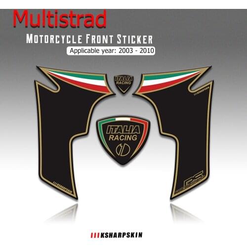 For Ducati Multistrada 2003-2010 Motorcycle Front Fairing Sticker 3D Gel Protector Number Board moto decals MOTO 3D Gel Stickers