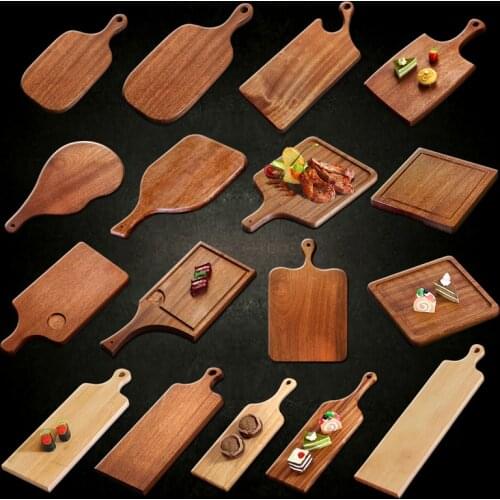 Solid wood pizza board wooden tray western food cut dessert log board bread steak tray sushi hot pot pendulum log plate CL80301