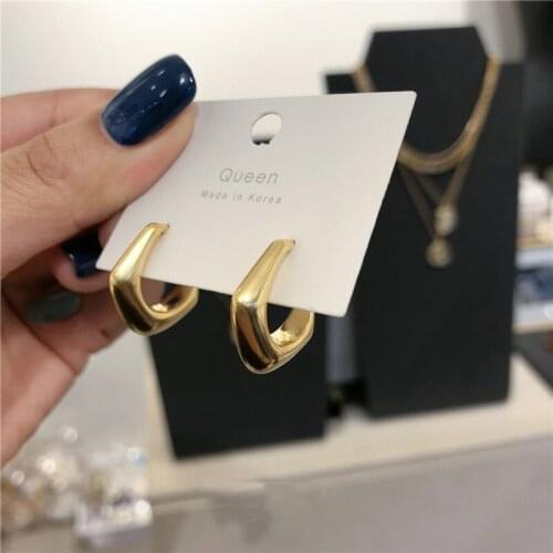 Geometric Gold Stud Earrings For Women Fashion Jewelry Simple Elegant Ear Jewellery Korean Ladies Gift