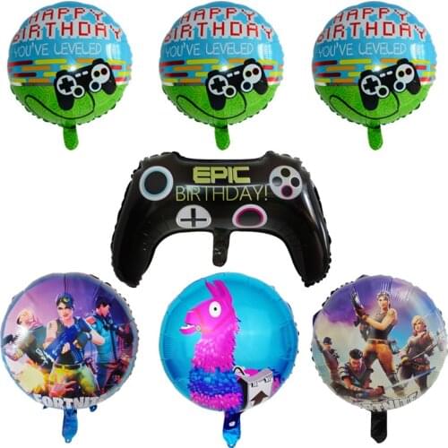 1pc New Big Video Game Controller Aluminum Foil Balloon Rocket astronaut Boy Inflate Toy Happy Birthday Party Decoration Balloon