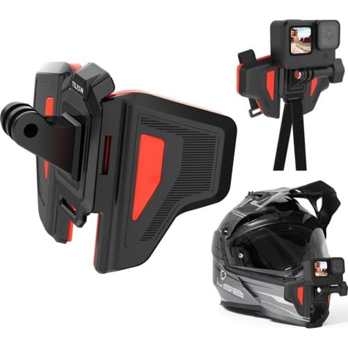 2021 New Motorcycle Helmet Mount Strap Flodable Front Chin Mounts for GoPro Hero 9 8 7 6 5 DJI Osmo Action Insta360 Accessories