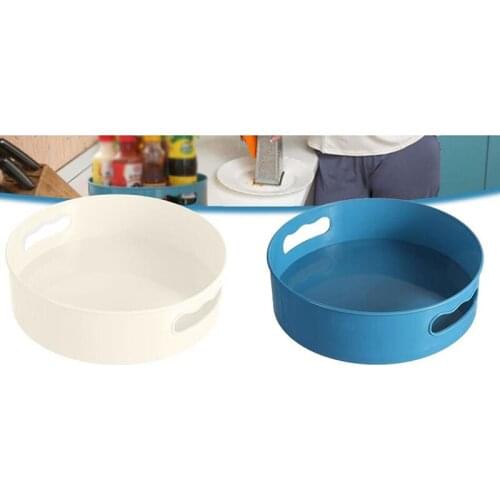 360 Rotating Tray Turntable Kitchen Storage Containers For Spice Jar Food Snack Tray Non Slip Bathroom Dried Storage Plate