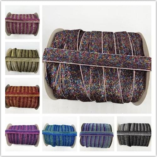 New 20mm Glitter Velvet Ribbon No Elastic Single Face Ribbon Headband Clips Bow Decoration