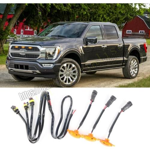 NEW For Ford F-150 2021 Front Grille LED Light Raptor Style Grill Trim Cover 3PCScar accessories