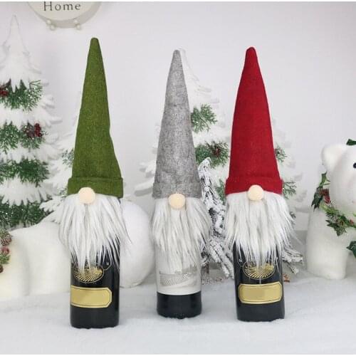 Christmas Wine Bottle Covers Merry Christmas Decor for Home Christmas Snowman Table Decor Xmas Gift Happy New Year Doll