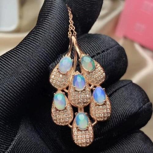 The Best Wedding Gift Opal Pendant Natural And Real Opla necklace pendant Free shipping 925 sterling silver Natural real opal