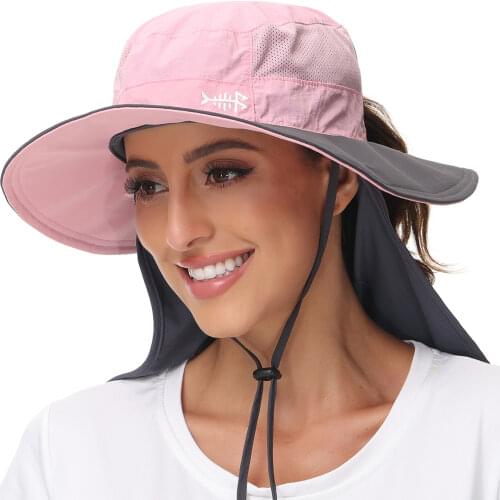 Bassdash Women UPF 50 Sun Hat With Ponytail Hole Neck Flap Water Resistant Fishing Outdoor