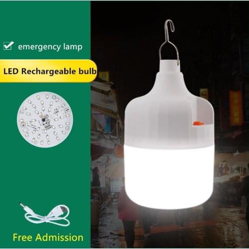 New LED Emergency Light Bulb 3 Mode Rechargeable Battery Lighting Lamp for Home Outdoor Camping Maintenance Night Market Stall