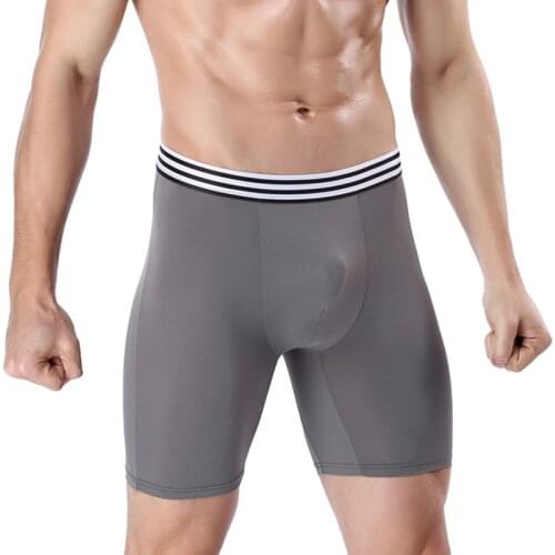 Sports Underwear Men Boxer Shorts Mesh Male Underpants Fitness Seamless Long Mens Underwear Boxers Sportswear Push Up Panties