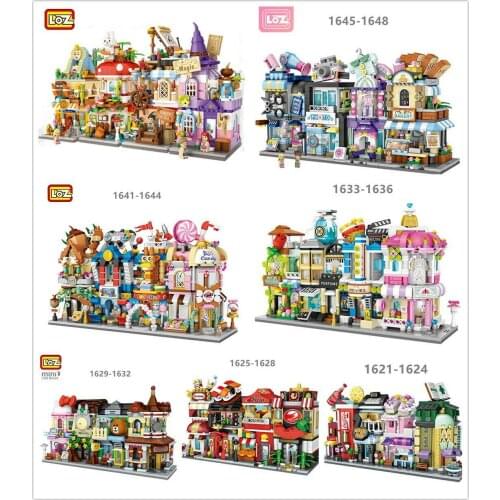4pcs/set LOZ Street mini Blocks Kids Building Toys Girls Puzzle Adult Gift no box