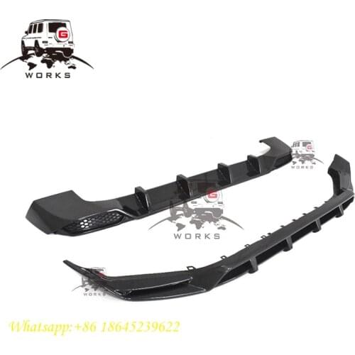 W464 G63 Blade style front lip rear diffuser for 2019y g wagon g63 bumper lip dry carbon material