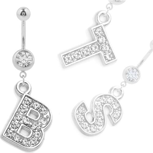 1PC BT S Jewelry Sexy Dangle Bars Belly Button Rings Belly Piercing Crystal Body Jewelry Navel Piercing Rings Drop Shipping