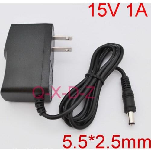 1PCS 15V 1A High quality IC DC 15V 1A &1000mA AC 100-240V Converter Adapter Power Supply US Plug DC 5.5mm x2.5mm