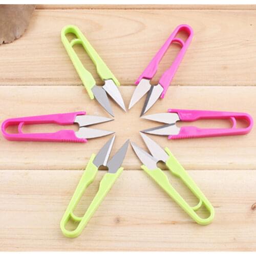 1Pcs Random Color Craft Sewing Stainless Steel Stitch U-Shape Use Scissors Snip Thread Cut Line Trimming Nipper Essential Cutter