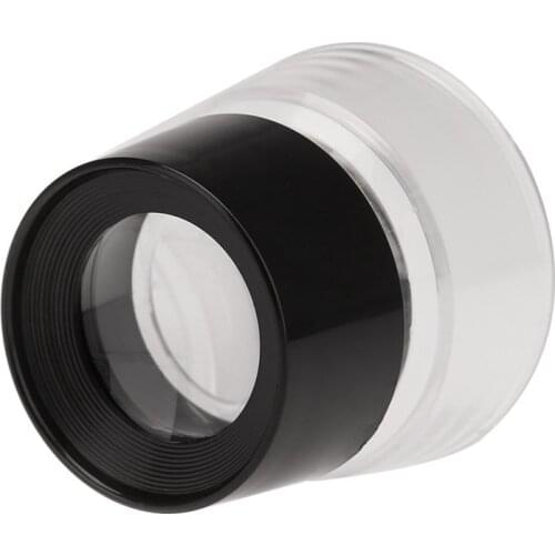 10X Multifunctional Cylinder Eye Magnifier Magnification Glass Loupe Lens Magnifying Tool for Jewelry Watch Coin Stamp Black + T