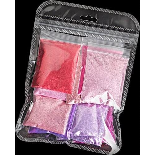 11 Bags 0.2mm Nail Glitter Powder Rose Gold Purple Sequins For Nails Manicure Fine Glitter Chrome Pigment Nail Art Decorations