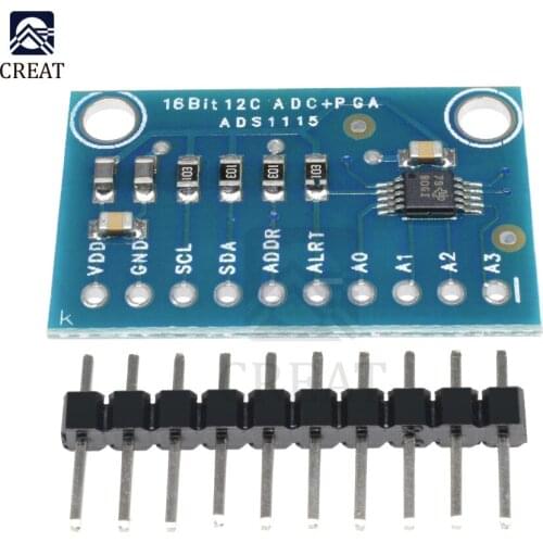 16 Bit I2C IIC ADS1115 Module ADC 4 channel WAY 4CH Pro Gain AMP Amplifier for Arduino RPi Diy Kit Electronic PCB Board Module