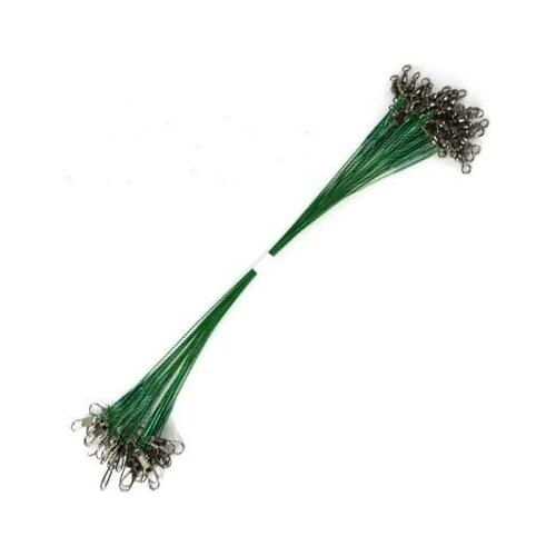 20PCS Anti Bite Steel Fishing Line 15cm-30cm Steel Wire Leader with Swivel Fishing Accessory Fishing Wire Olta Leadcore Leash