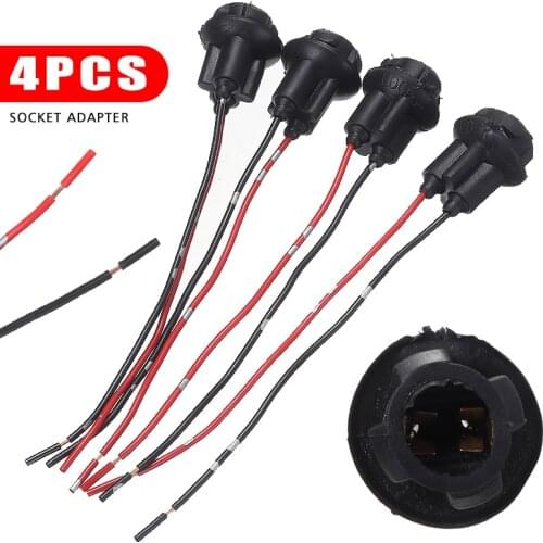 4Pcs/set T10 168 194 W5W Light Bulb Extension Wiring Harness Socket Connector LED Light Bulb Lamp Base Holder Wire