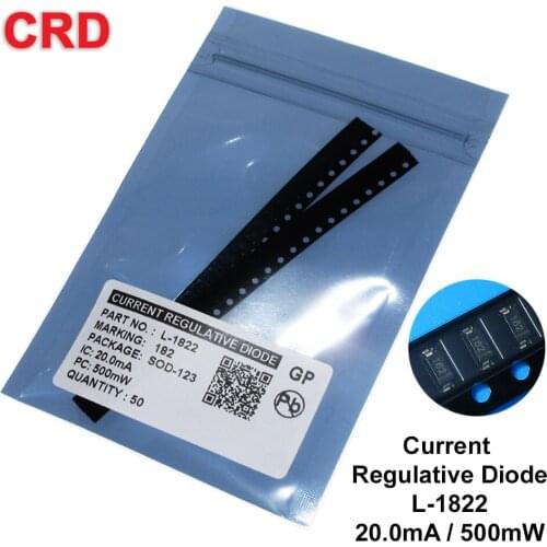 50PCS/LOT CRD Diode kit L-1822 20mA SMD SOD-123 CURRENT REGULATIVE DIODES NEW Free shipping It can be used in LDE lamps