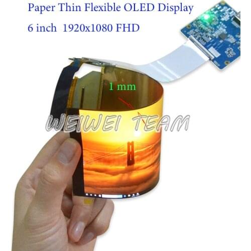 Flexible AMOLED Display 6 inch OLED Screen 1920x1080 FHD 1080P IPS LCD Module Bendable Rollable curved screen 360 degree