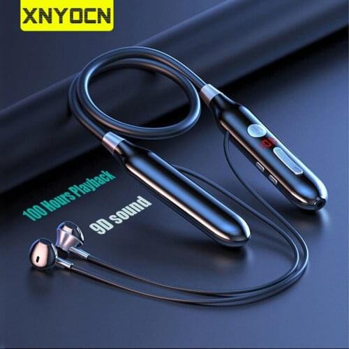 Xnyocn Wireless Headset 100 Hours Bluetooth In Ear Magnetic Neckband Sports Running Earphone Earplug Waterproof Noise Canceling