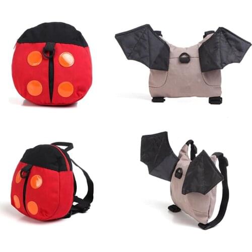 Childrens backpack Anti-lost Bag with Leashes Cartoon Backpacks for children cute bat ladybug bag of Baby harness kids keeper