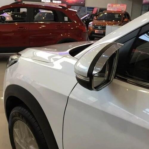 For Hyundai Tucson 2015 2016 2017 2018 2019 2020 ABS Carbon Car Rearview Mirror Eyebrow Shield Cover Trims Stickers Accessories