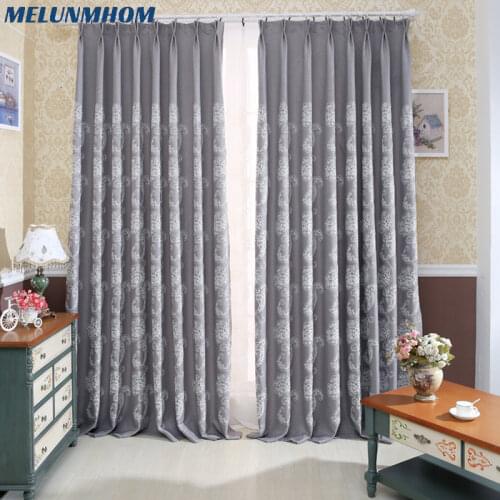 Europe Curtains for Bedroom Blackout Linen Embroidered Window Tulle Curtains For Living Room Kitchen Luxury Drapes Single Panels