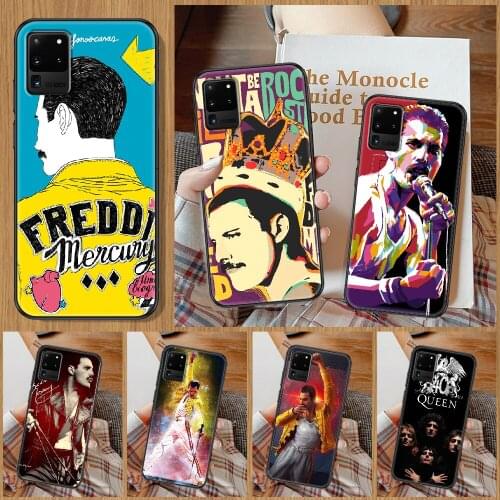 Freddie Mercury Queen Phone case For Samsung Galaxy Note 4 8 9 10 20 S8 S9 S10 S10E S20 Plus UITRA Ultra black soft coque