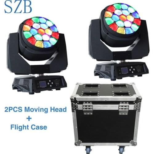 Zoom Function 19x15w RGBW Bees Eyes Moving Head Light with Flight Case 2in1 Nightclub DJ Party Stage Light/SZB-MH1915