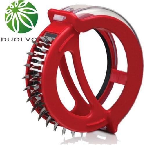 Duolvqi Meat Tenderizer Needle Stainless Steel Round Shape Meat Tenderizer with 48 Blades Kitchen Tools Cooking Tools