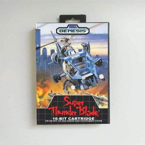 Super Thunder Blade - USA Cover With Retail Box 16 Bit MD Game Card for Sega Megadrive Genesis Video Game Console