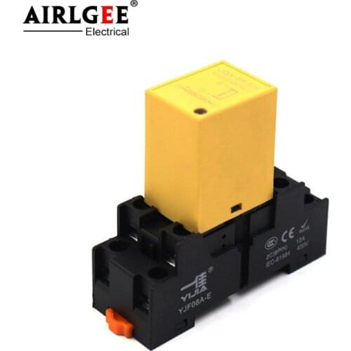 JGX-5F-MY 8-pin rail type solid state relay DC control AC 1 normally open 5A relay base YJF08A-E