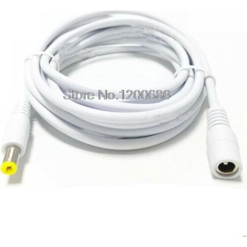 0.5MM2 power cord white 20AWG 1.5M 12V white DC extension cable 5.5X2.1 male to female 1.5 meters monitoring router available
