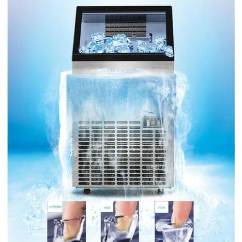 Commercial 220V milk tea shop ice maker home visual ice maker fully automatic large-capacity safe ice making tool
