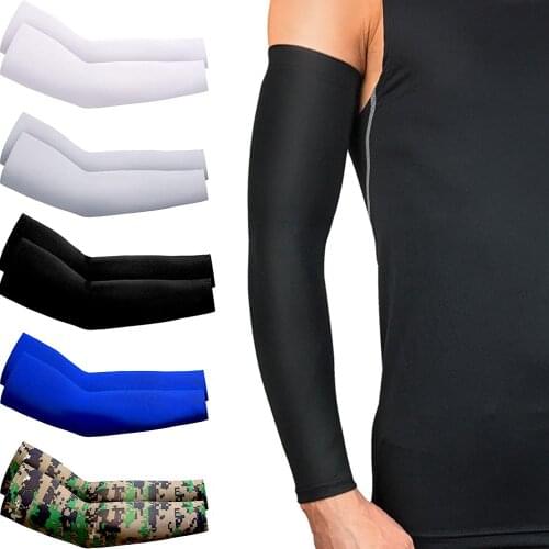 1Pair Summer Anti UV Arm Sleeves Men Women Outdoor Sport Sun Protection Ice Sleeves Cooling Running Fishing Elasticity Arm Cover