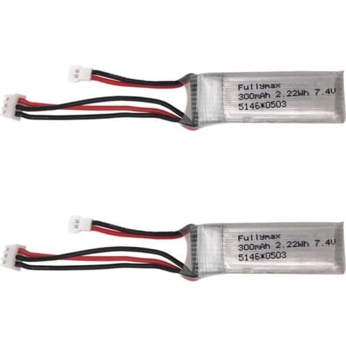 7.4V 300mAh lipo Battery For WLtoys F959 Airplane Spare Parts XK DHC-2 A600 RC Airplane Skyking wholesale 7.4 V lipo battery 30C