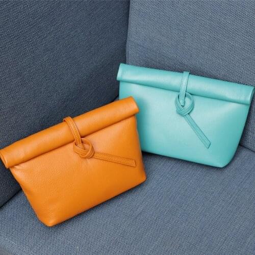 Fashion Women Genuine Leather Handbag 2019 Summer New Shoulder bag Casual Day Clutches Soft Leather Evening Bag