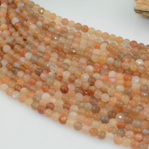 Natural Bright Quality Mixed Moonstone Faceted Round Beads 8mm