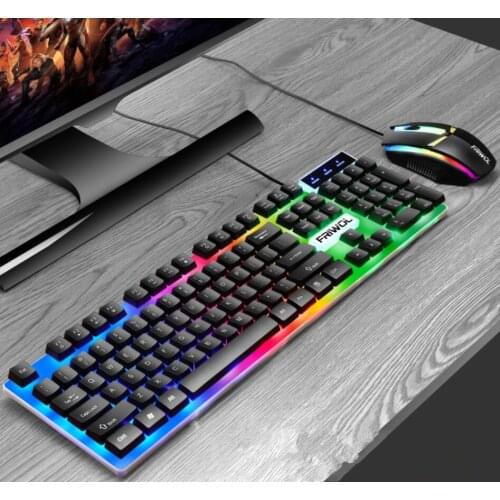 New Gaming keyboard and Mouse Wired keyboard with backlight keyboard Gamer kit 2000PDI Silent Gaming Mouse Set For PC Laptop