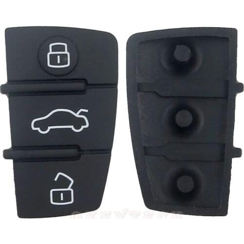 Okeytech 3 Button remote button rubber key pad Replacement Remote Car Key Fob For Audi A3 B6 A4 A5 A6 C5 B8 Q5 Q7 TT S LINE RS