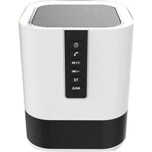 Bedside Lamp, 5 in 1 LED Desk Lamp with Bluetooth Speaker 12/24H Digital Calendar Alarm Clock 2000MAh Battery for Child