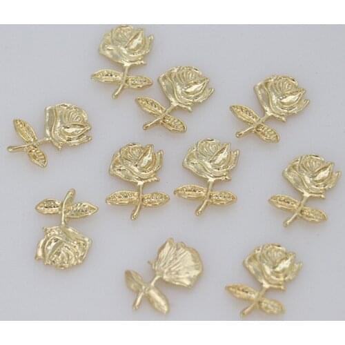 10 PCS 14x18mm Metal Alloy Gold Rose Flower Earrings Connectors Findings For DIY Jewelry Making
